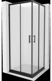 Mexen Rio štvorcová sprchová kabína 90 x 90 cm, inovať, čierna + závesný bidet Flat, čierna - 860-090-090-70-30-4070B