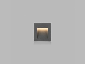 LED2 5100334 STEP IN Q zápustné hranaté exteriérové svietidlo 70x65mm 3W/100lm 3000K IP54 antracit