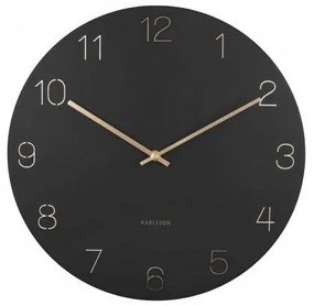 Karlsson Nástenné hodiny Charm Engraved Numbers Black 40 cm