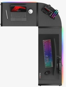 Herný rohový stôl Hero 6.0 RGB čierny