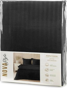SATÉNOVÉ OBLIEČKY VERA 200X220 CM, 2 KS 70X80 CM ČIERNE