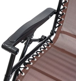 4Home Záhradné plážové polohovacie kreslo Relax, hnedá