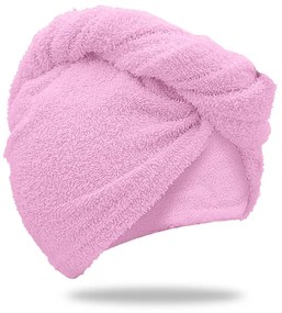 Rýchloschnúci froté turban na vlasy ružový