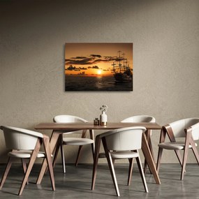 Sklenený obraz - Pirátska loď (70x50 cm)