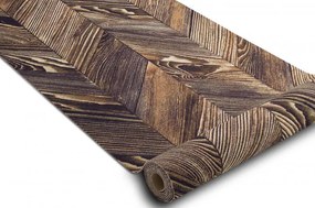 Protišmykový behúň DIGITAL - FRENCH CHEVRON hnedý / béžový