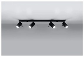 Čierne stropné svietidlo Sollux Etna 4L