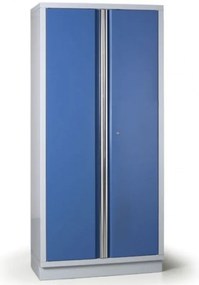 Policová dielenská skriňa 2-dverová EXPERT, 4 police, zámok, 915 x 458 x 2000 mm, modrá