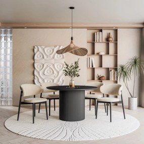 OKRÚHLY JEDÁLENSKÝ STÔL DEBORA ČIERNY 120 cm