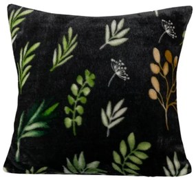 Mikroplyšová obliečka na vankúšik ZELNOIR 45x45 cm, čierny
