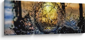 Obraz vody (s hodinami) (90x30 cm)