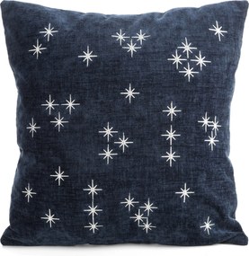VIANOČNÁ DEKORAČNÁ OBLIEČKA NA VANKÚŠ SHINE 45X45 CM TMAVOMODRÁ