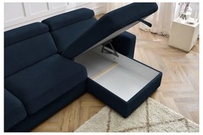 Tmavomodrá rozkladacia rohová pohovka (variabilná) Monaco – Bobochic Paris