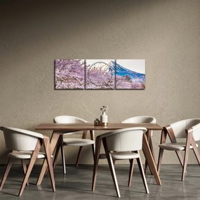 Obraz - Japonsko na jar (s hodinami) (90x30 cm)