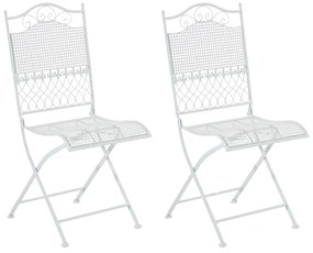 Kovová skladacia stolička Kiran (SET 2 ks) - Biela