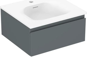 Mexen Orio, kúpeľňová skrinka 50 cm s umývadlom Vela, 1 zásuvka, grafitová matná/biela matná, 91A10-05023-1-BF66-W23M01