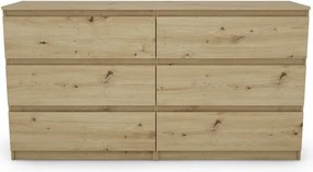 Široká komoda Carlos, dub artisan, 150 cm