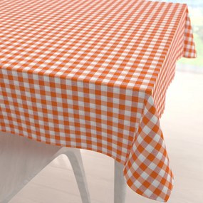 Biante Dekoračný štvorcový obrus Rebeka RE-005 Oranžovo-biela kocka stredná 80x80 cm