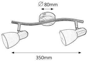 Rabalux 6307 - Bodové svietidlo SOMA 2xE14/40W/230V