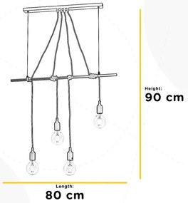 ONLI - Luster na lanku WIRE 4xE27/15W/230V šedá/biela