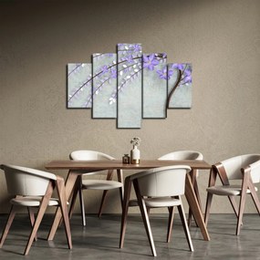 Obraz - Fialový dážď (150x105 cm)
