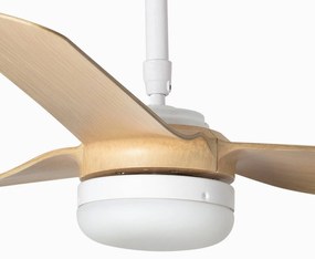 Ventilátor Punt M DC LED biela/drevo svetlá