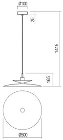 Redo 01-3051 - Luster na lane GUNNAR 1xE27/42W/230V priemer 50 cm čierna