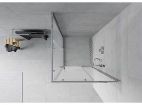 Mexen Rio, štvorcový sprchovací kút s posuvnými dverami 80(dvere) x 80(dvere) x 190 cm, 6mm sklo námraza, chrómový profil, 860-080-080-01-30