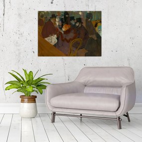 Sklenený obraz - Henri de Toulouse-Lautrec, At the Moulin Rouge, reprodukcia (70x50 cm)