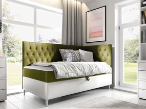 Kontinentálna posteľ Junior Gerdise 3, Strana: pravá, Rozmer postele: 90x200, Dostupné poťahy: ekokoža Soft 017 (biela) + Fresh 12
