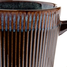 Súprava 6 keramických hrnčekov Rustik 410 ml, tmavohnedá