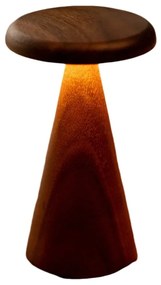 LED stolová lampa v tmavoprírodnej farbe s dreveným tienidlom (výška 21 cm) Sylva – Gingko