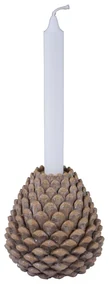 Hnedý svietnik v tvare šišky Ego Dekor, výška 12 cm