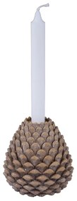 Hnedý svietnik v tvare šišky Ego Dekor, výška 12 cm