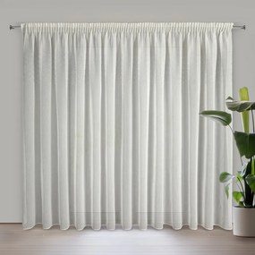Dekorstudio Hotová etamínová záclona KLEO zdobená lesklými kryštálmi 350x260cm biela