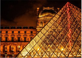 Obraz Louvre v Paríži (70x50 cm)