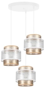 Luster na lanku GABI 3xE27/60W/230V zlatá/biela pr. 45 cm