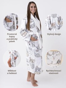 Mikroplyšový župan Ema - Mačičky vo vrecku veľkosť M