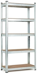 Skladový regál 205x120x45 cm, pozinkovaný kov, 5 políc, nosnosť 875 kg, ModernHome