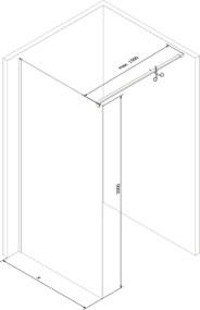 Mexen Kioto sprchová zástena, 70x200 cm, 8 mm, chrómový profil, sklo číre-námraza, 800-070-101-01-35