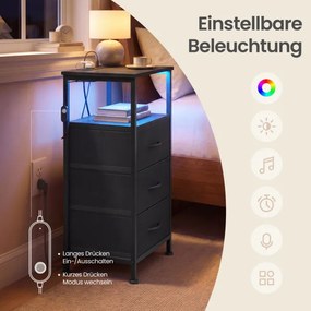 Sada 2 nočných stolíkov s LED osvetlením LGSB35203B102