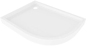 Mexen Flow+, štvrťkruhová asymetrická sprchová vanička, ľavá, 90 x 80 cm, biela lesklá, 46Q108090LH