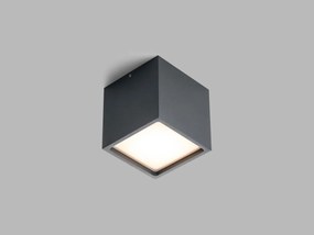 LED2 Vonkajšie stropné LED osvetlenie CUBE, 12W, teplá biela, štvorcové, antracit, IP54