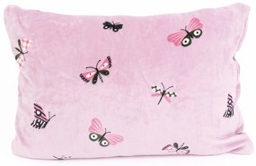 Obliečka na vankúš mikroplyš Exclusive 50 × 70 cm - Motýliky ružové