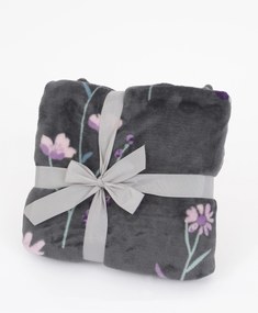 Deka mikroplyš Exclusive 150 × 200 cm – Vlčie maky tmavo sivé