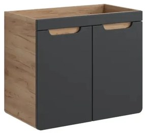 Závěsná skříňka pod umyvadlo Aruba 8204 70 cm dub craft zlatý/vesmírně šedá