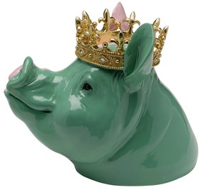 Crowned Pig dekorácia viacfarebná