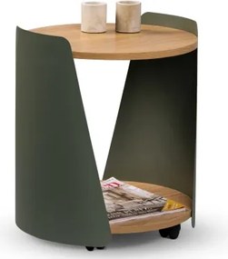 Odkladací stolík Sandro 2, dub/šalviovo zelený%