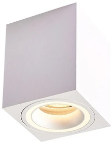 Ecolamp Stropné svietidlo Bima Ring Square, 1x biele kovové tienidlo
