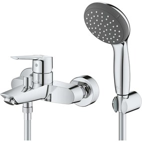 GROHE Start páková vaňová batéria nástenná, ručná sprcha 1jet EcoJoy priemer 110 mm, sprchový držiak a sprchová hadica 150 cm, chróm, 23413002