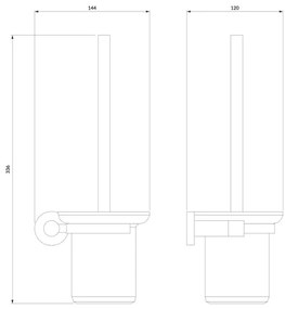 OMNIRES MP60620CR - Nástenná WC štetka MODERN PROJECT lesklý chróm